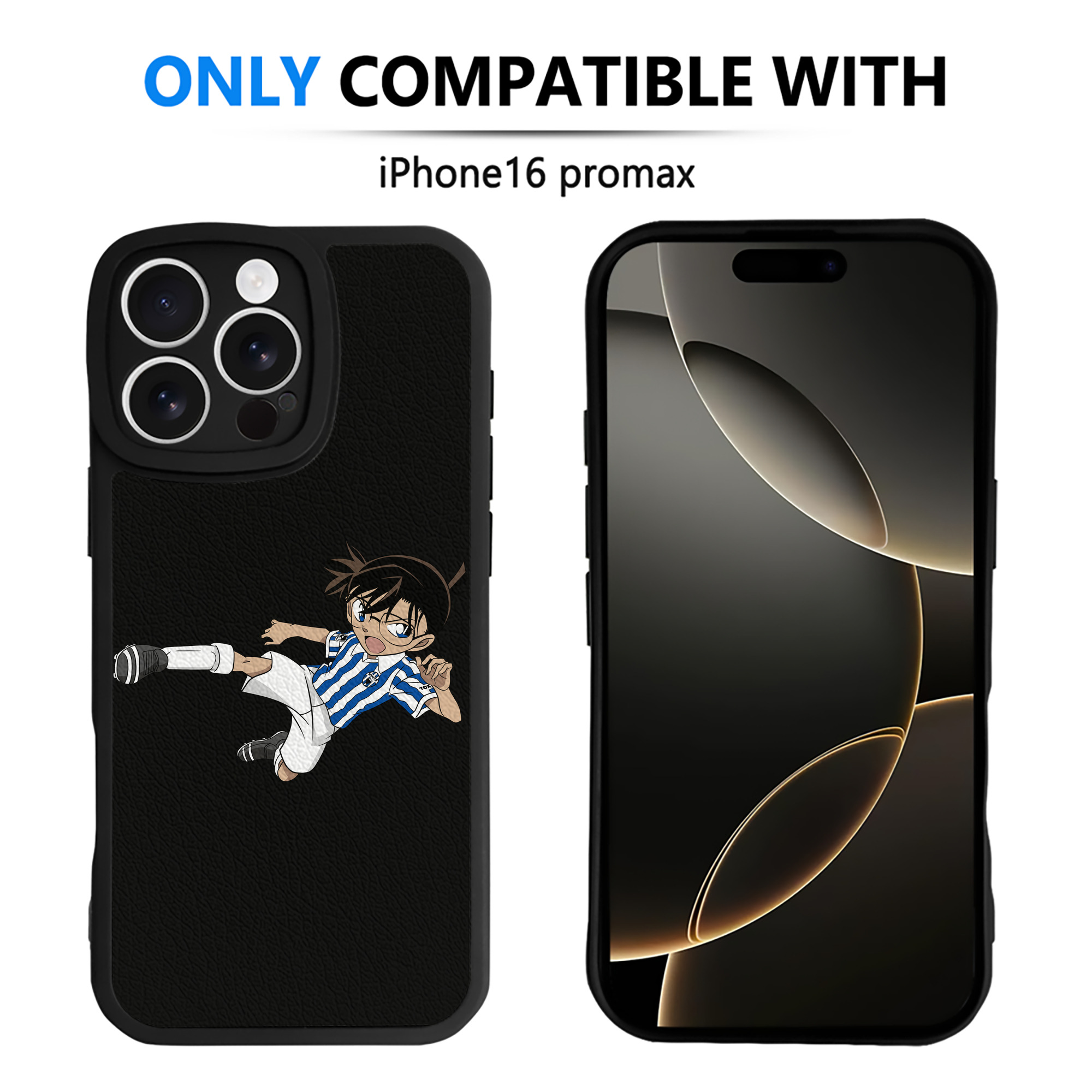 （画像用） 名探偵コナン 江戸川 コナン Detective Conan Conan Edogawa 【iPhone 16シリーズ対応】シリコンスマホケース（レザー調） 材質：シリコン
